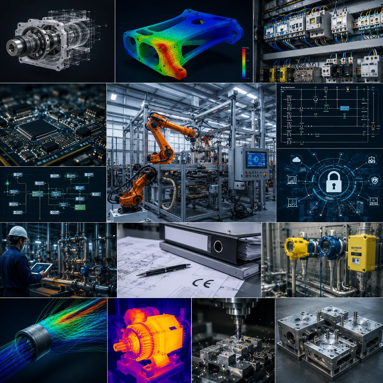 Progettazione meccanica, FEM, impianti elettrici, elettronica e automazione industriale