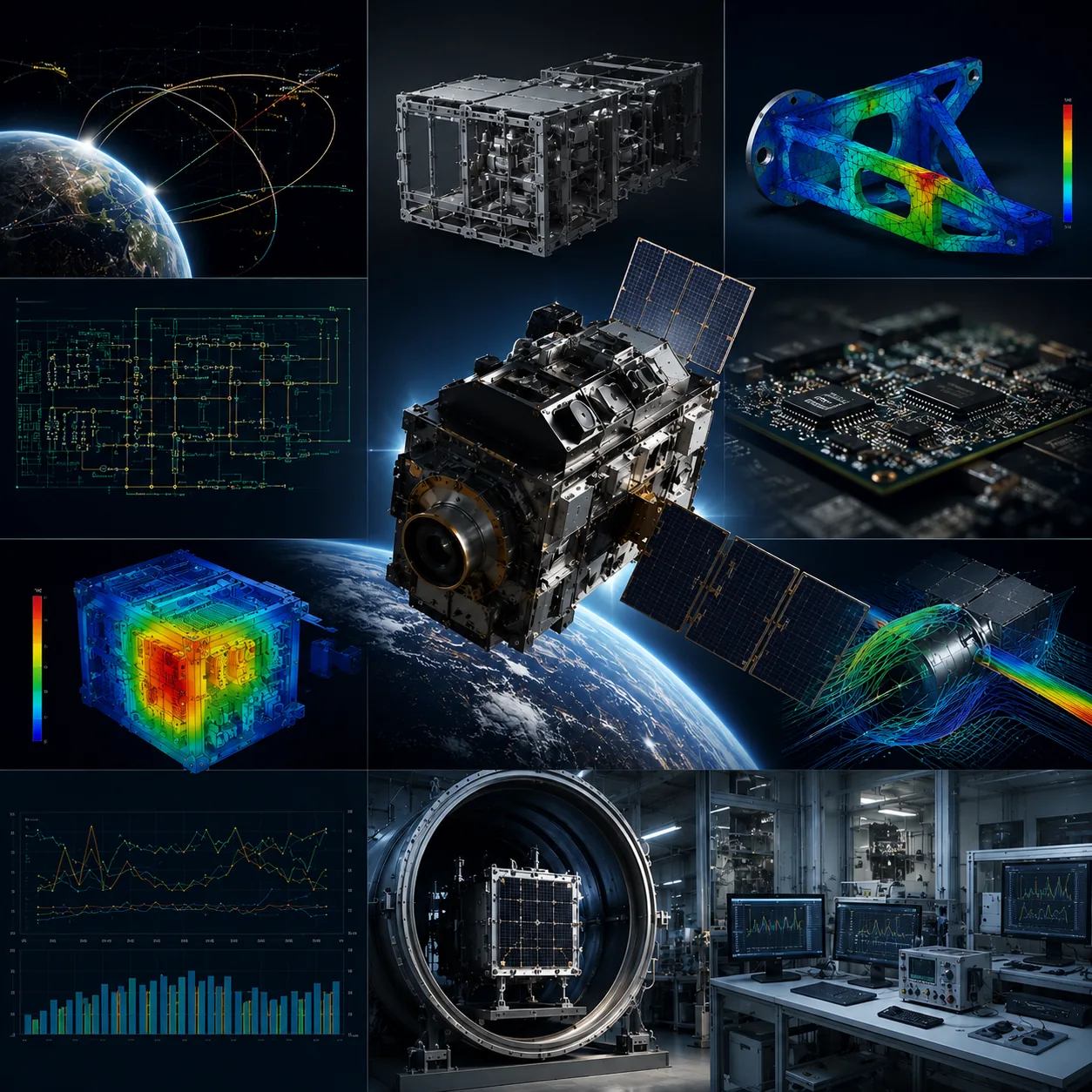 Progettazione spaziale: strutture, analisi, sistemi di bordo e attrezzature di prova